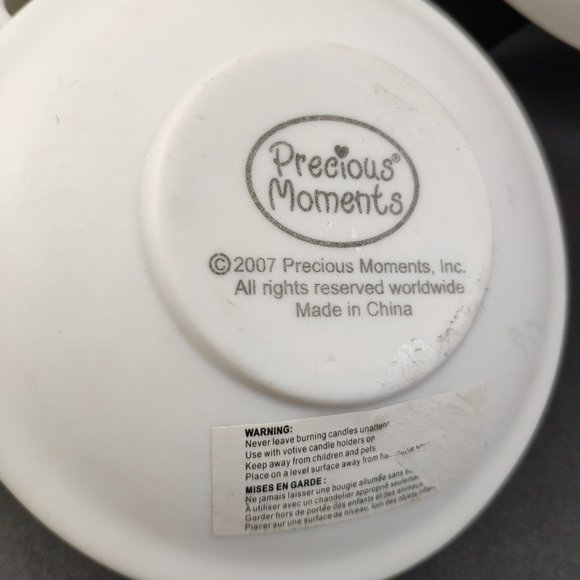 Set of Bisque Porcelain Snowy Christmas Children Decorations - Picture 4 of 8